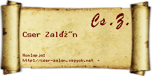 Cser Zalán névjegykártya