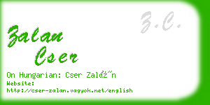 zalan cser business card